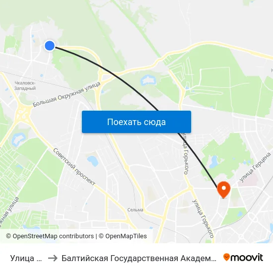 Улица Лукашова to Балтийская Государственная Академия Рыбопромыслового Флота. Корпус 3 map