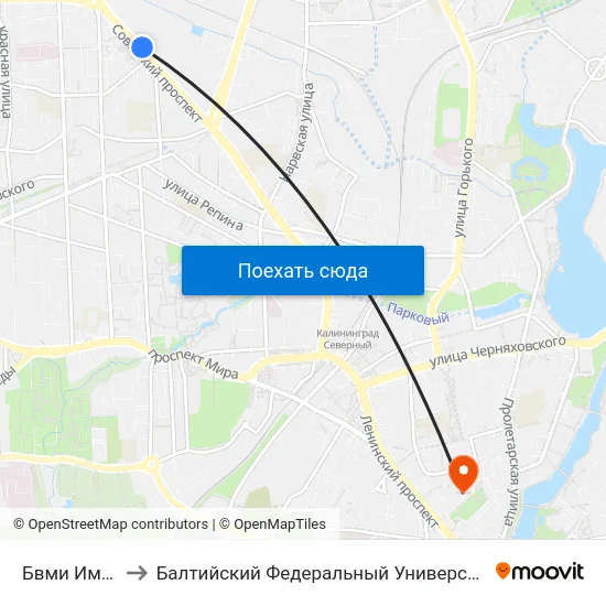 Бвми Им. Ушакова to Балтийский Федеральный Университет Имени Иммануила Канта map