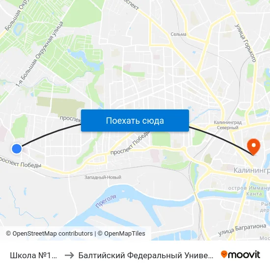 Школа №19 (Из Центра) to Балтийский Федеральный Университет Имени Иммануила Канта map