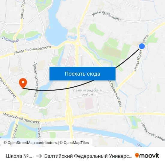 Школа №2 (В Центр) to Балтийский Федеральный Университет Имени Иммануила Канта map