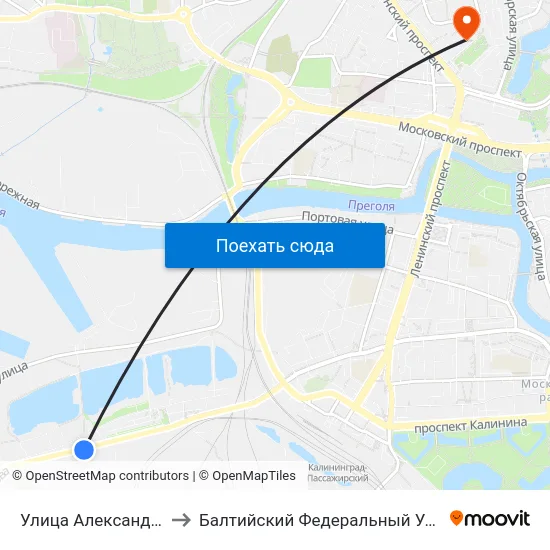 Улица Александра Суворова (В Центр) to Балтийский Федеральный Университет Имени Иммануила Канта map