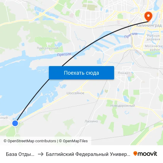База Отдыха (В Центр) to Балтийский Федеральный Университет Имени Иммануила Канта map