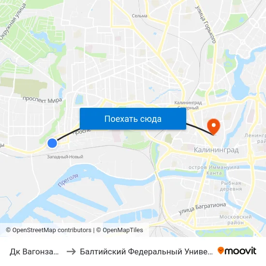 Дк Вагонзавода (В Центр) to Балтийский Федеральный Университет Имени Иммануила Канта map