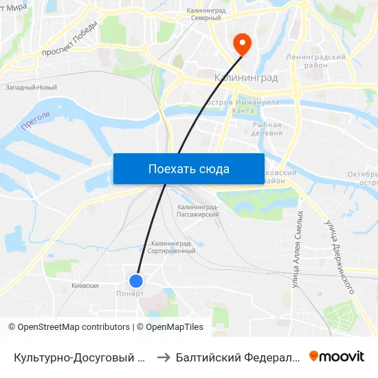 Культурно-Досуговый Центр (На Улице Судостроительной, Из Центра) to Балтийский Федеральный Университет Имени Иммануила Канта map
