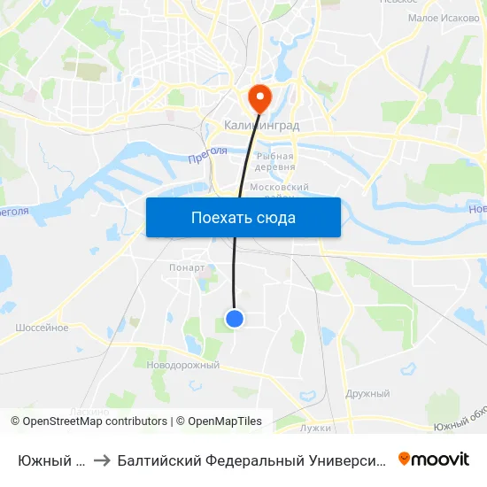 Южный Бульвар to Балтийский Федеральный Университет Имени Иммануила Канта map