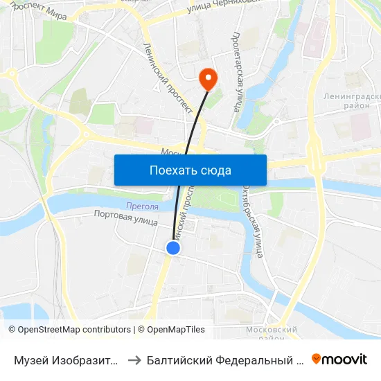 Музей Изобразительных Искусств (В Центр) to Балтийский Федеральный Университет Имени Иммануила Канта map