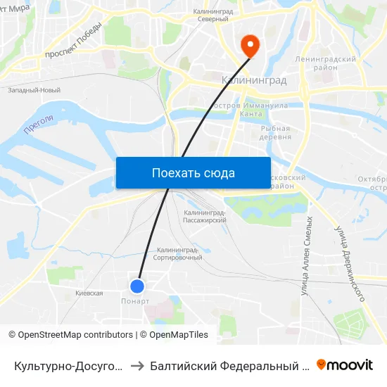 Культурно-Досуговый Центр (Кдц,Из Центра) to Балтийский Федеральный Университет Имени Иммануила Канта map