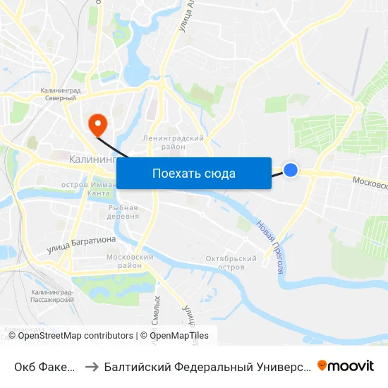 Окб Факел (В Центр) to Балтийский Федеральный Университет Имени Иммануила Канта map