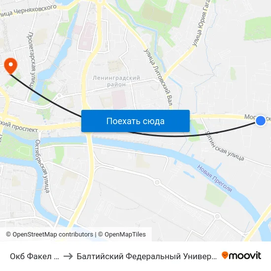 Окб Факел (Из Центра) to Балтийский Федеральный Университет Имени Иммануила Канта map