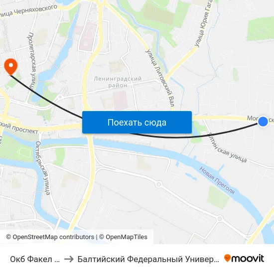 Окб Факел (Из Центра) to Балтийский Федеральный Университет Имени Иммануила Канта map