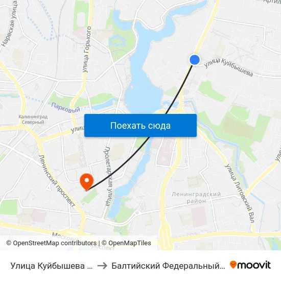 Улица Куйбышева (На Ул. Невского, Из Центра) to Балтийский Федеральный Университет Имени Иммануила Канта map