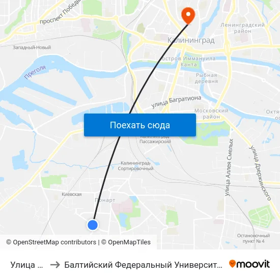 Улица Беговая to Балтийский Федеральный Университет Имени Иммануила Канта map