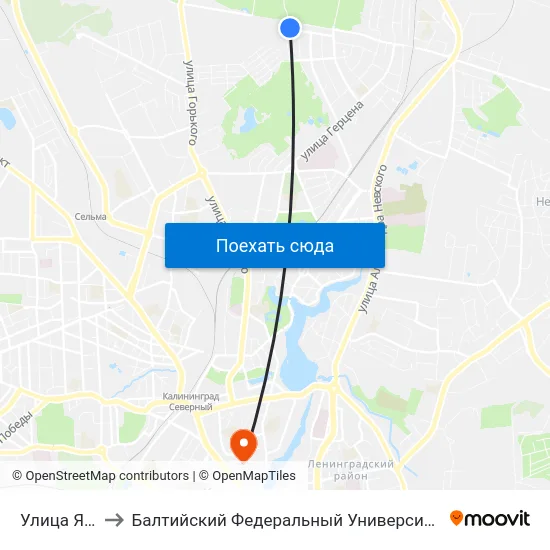 Улица Янтарная to Балтийский Федеральный Университет Имени Иммануила Канта map