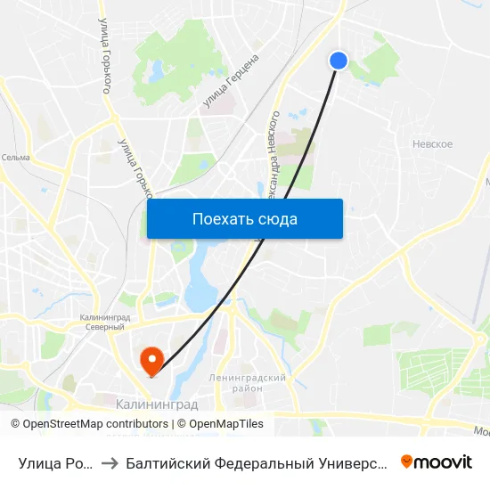 Улица Родниковая to Балтийский Федеральный Университет Имени Иммануила Канта map