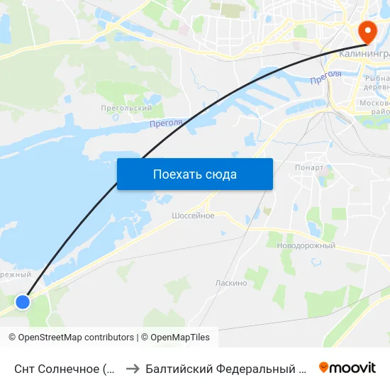 Снт Солнечное (По Требованию, В Центр) to Балтийский Федеральный Университет Имени Иммануила Канта map