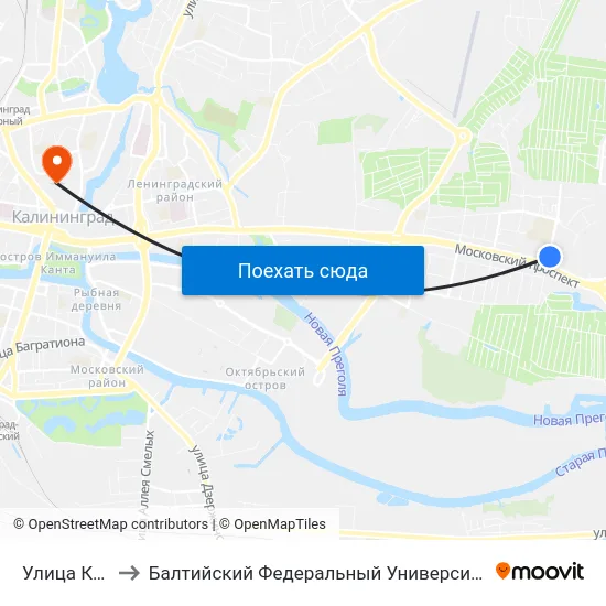 Улица Крымская to Балтийский Федеральный Университет Имени Иммануила Канта map
