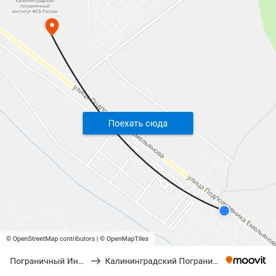 Пограничный Институт (Из Центра) to Калининградский Пограничный Институт Фсб России map