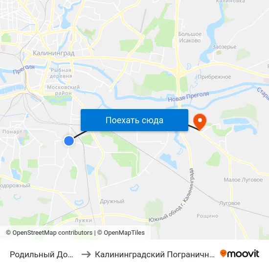 Родильный Дом №3 (В Центр) to Калининградский Пограничный Институт Фсб России map