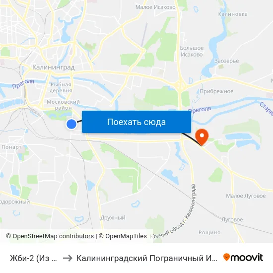 Жби-2 (Из Центра) to Калининградский Пограничный Институт Фсб России map