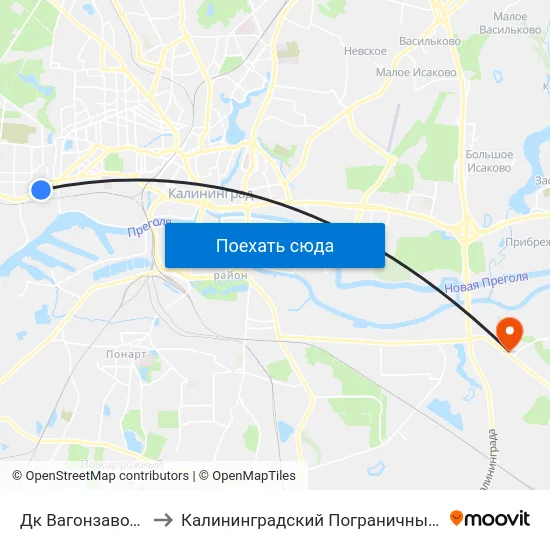 Дк Вагонзавода (В Центр) to Калининградский Пограничный Институт Фсб России map