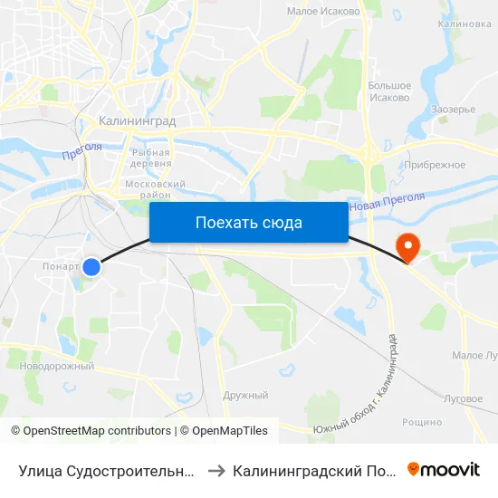 Улица Судостроительная (На Улице Батальная, Из Центра) to Калининградский Пограничный Институт Фсб России map