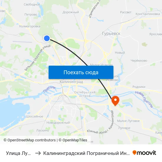Улица Лукашова to Калининградский Пограничный Институт Фсб России map