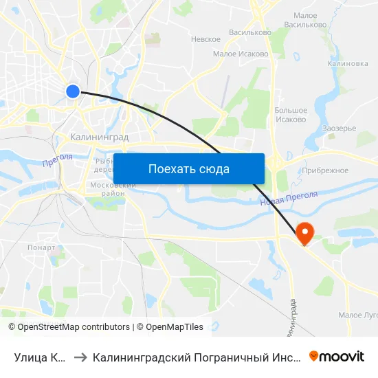 Улица Кирова to Калининградский Пограничный Институт Фсб России map