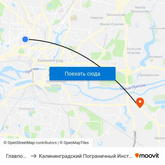 Главпочтамт to Калининградский Пограничный Институт Фсб России map
