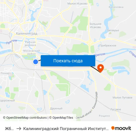 Жби-2 to Калининградский Пограничный Институт Фсб России map