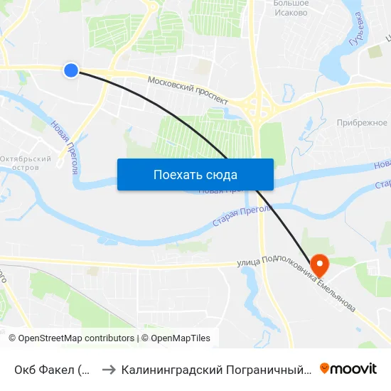Окб Факел (Из Центра) to Калининградский Пограничный Институт Фсб России map