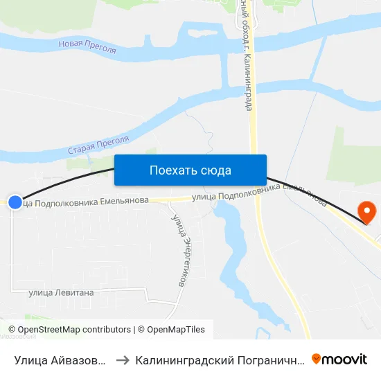 Улица Айвазовского (В Центр) to Калининградский Пограничный Институт Фсб России map