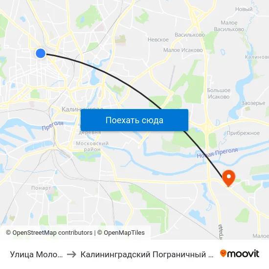 Улица Молочинского to Калининградский Пограничный Институт Фсб России map