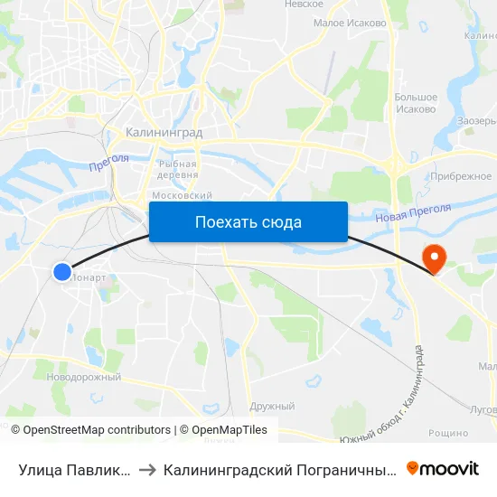 Улица Павлика Морозова to Калининградский Пограничный Институт Фсб России map