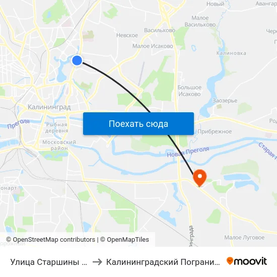 Улица Старшины Дадаева (В Центр) to Калининградский Пограничный Институт Фсб России map