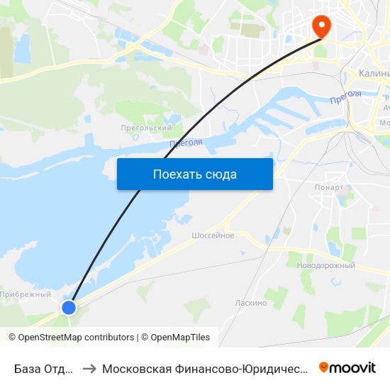 База Отдыха (В Центр) to Московская Финансово-Юридическая Академия. Калининградский Филиал map