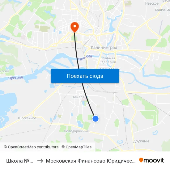 Школа №56 (Из Центра) to Московская Финансово-Юридическая Академия. Калининградский Филиал map