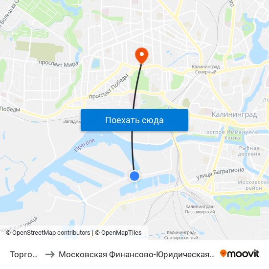 Торговый Порт to Московская Финансово-Юридическая Академия. Калининградский Филиал map