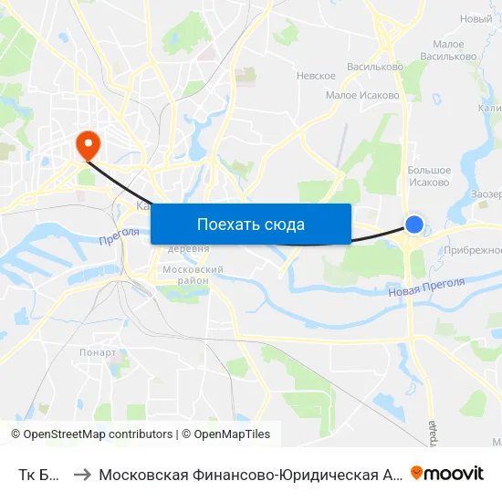 Тк Бауцентр to Московская Финансово-Юридическая Академия. Калининградский Филиал map