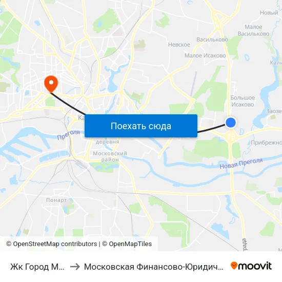 Жк Город Мастеров (В Центр) to Московская Финансово-Юридическая Академия. Калининградский Филиал map