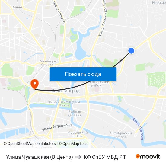 Улица Чувашская (В Центр) to КФ СпБУ МВД РФ map