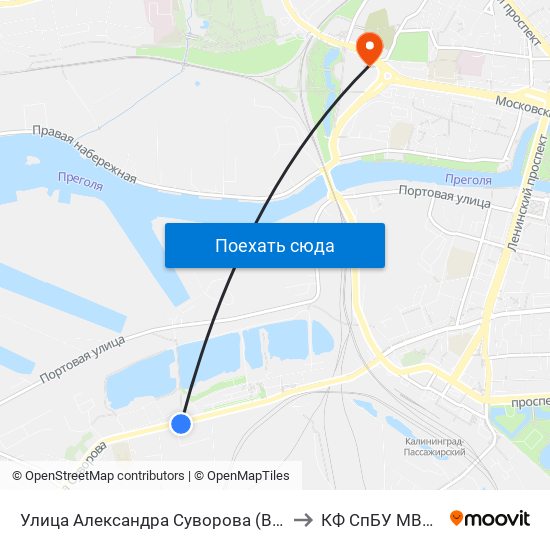 Улица Александра Суворова (В Центр) to КФ СпБУ МВД РФ map