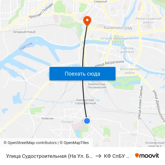 Улица Судостроительная (На Ул. Батальная, В Центр) to КФ СпБУ МВД РФ map