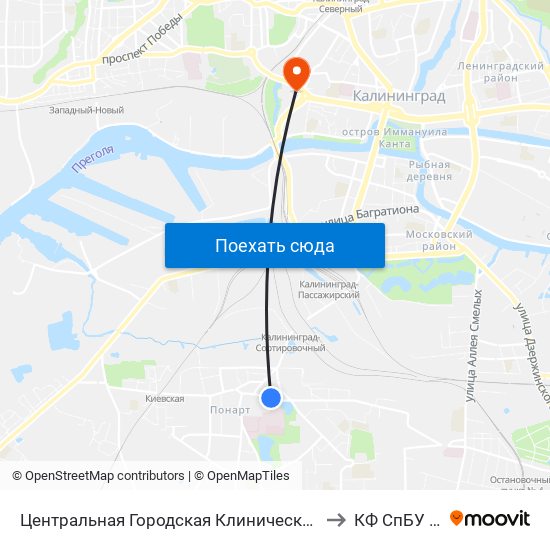 Центральная Городская Клиническая Больница (Из Центра) to КФ СпБУ МВД РФ map