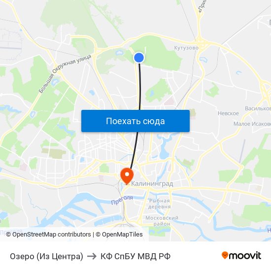 Озеро (Из Центра) to КФ СпБУ МВД РФ map