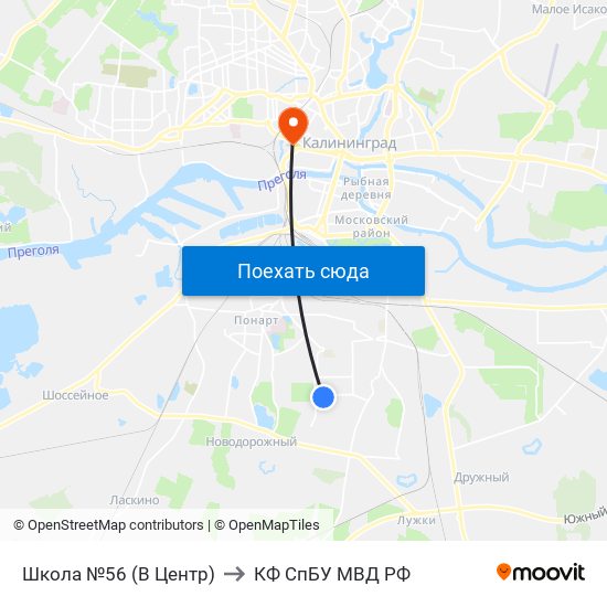 Школа №56 (В Центр) to КФ СпБУ МВД РФ map