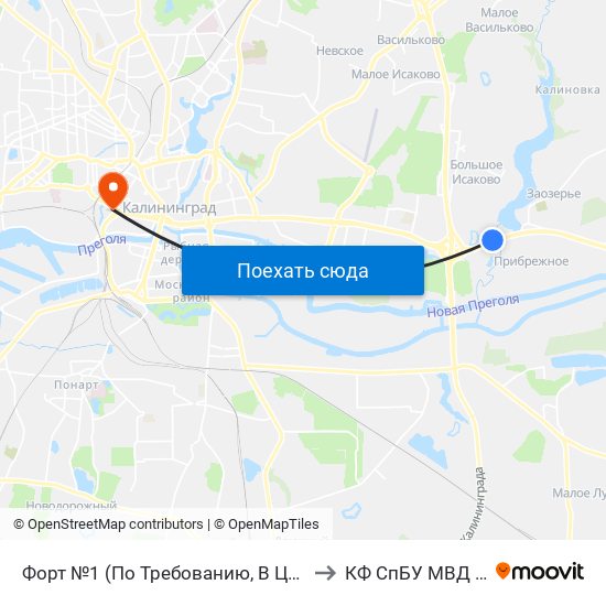 Форт №1 (По Требованию, В Центр) to КФ СпБУ МВД РФ map