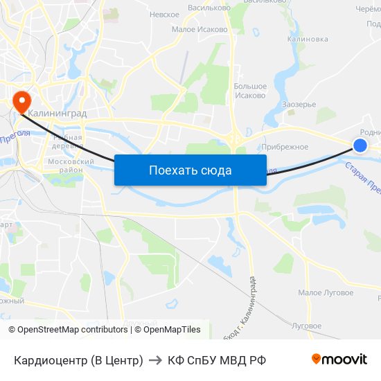 Кардиоцентр (В Центр) to КФ СпБУ МВД РФ map