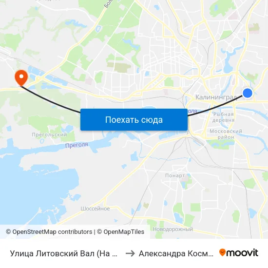 Улица Литовский Вал (На Ул. Фрунзе, В Центр) to Александра Космодемьянского map
