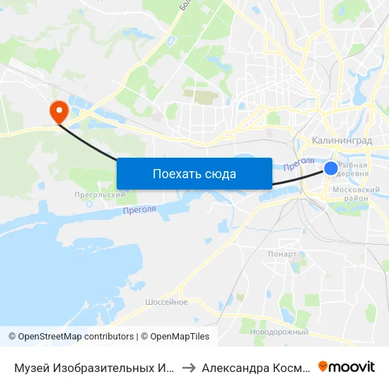 Музей Изобразительных Искусств (Из Центра) to Александра Космодемьянского map