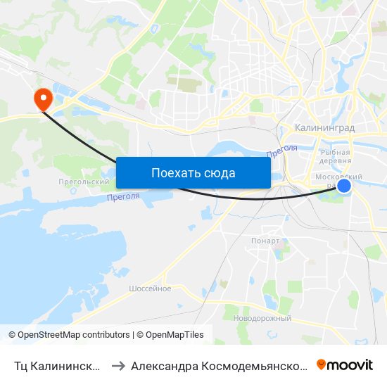 Тц Калининский to Александра Космодемьянского map